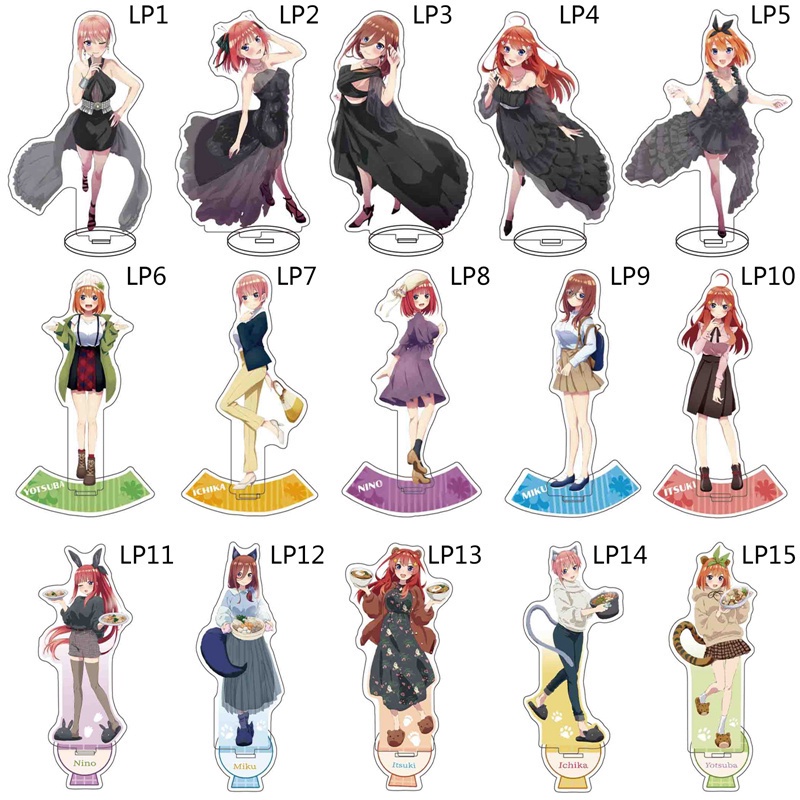 Mô hình acrylic thiết kế nhân vật anime Quintuplets trang trí làm quà tặng