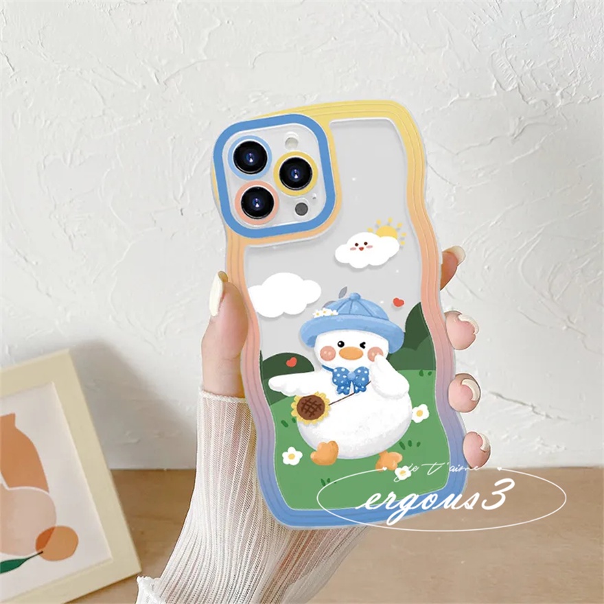Ốp Điện Thoại Mềm Họa Tiết Chú Vịt Hoạt Hình Dễ Thương Cho iPhone 14 13 12 11 Pro Max SE2020 X XR Xs Max 7 8 Plus