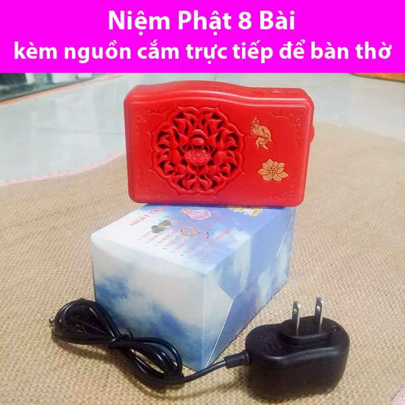 Máy Niệm kinh Phật 8 Bài kèm cục nguồn, để bàn thờ tụng cả ngày