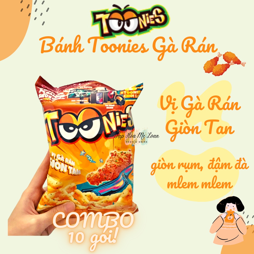 Bánh Snack Bim Bim Toonies Choco/Phô Mai/Cay/Gà Rán Giòn
