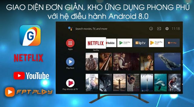 Android tivi OLED Sony 4K 55 inch KD-55A8G.MD2019