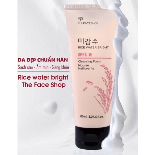 Sữa Rửa Mặt Dưỡng Trắng Da Chiết Xuất Từ Gạo The Face Shop Rice Water Bright Cleansing Foam 150ml