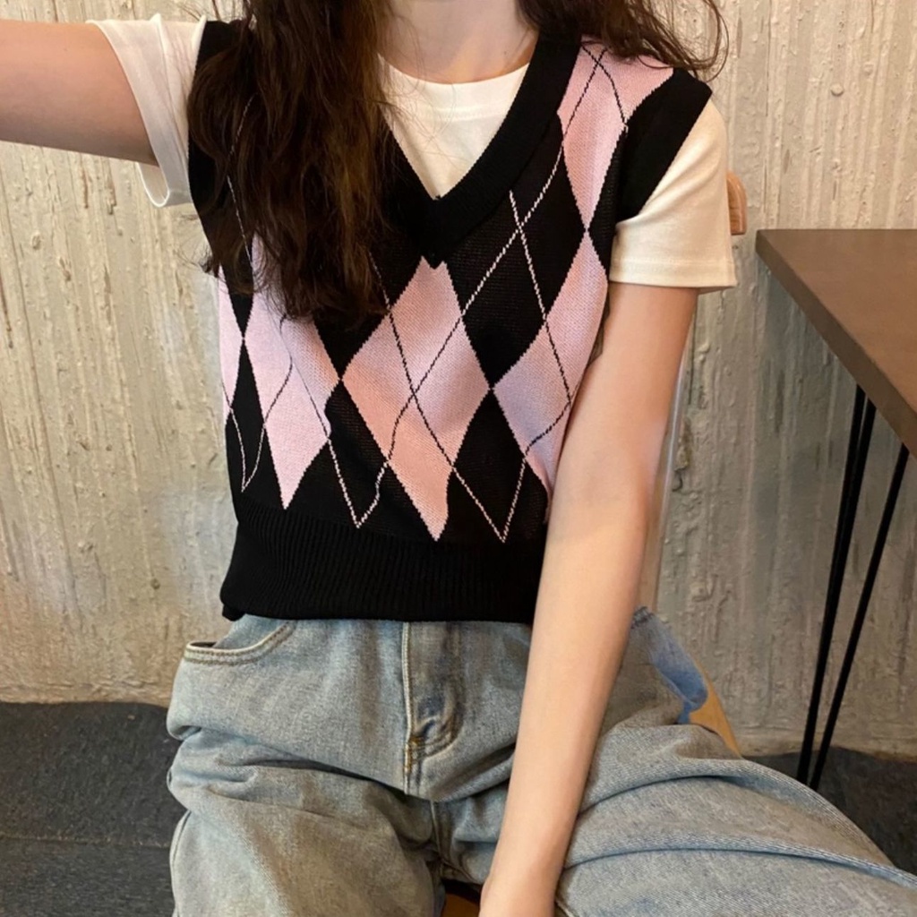 Áo khoác len không tay dáng rộng thiết kế mới thời trang dành cho nữ