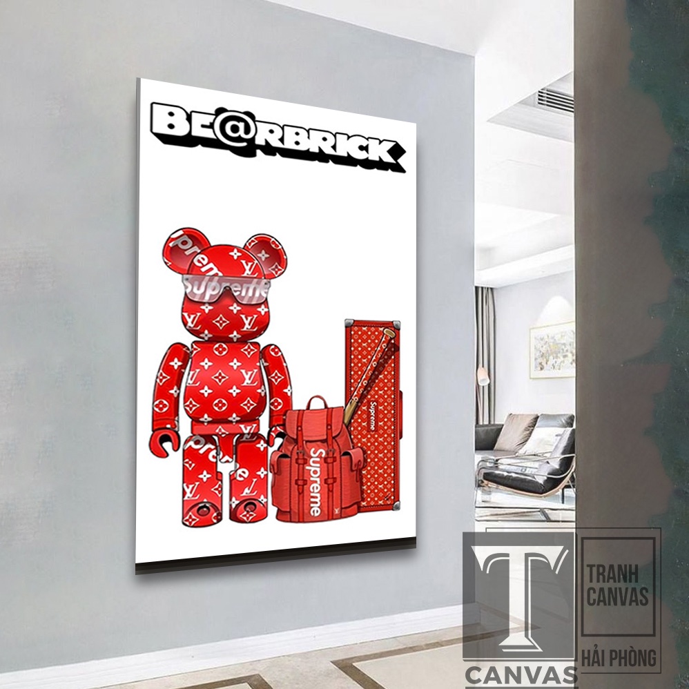 [NEW] Tranh canvas BearBrick Tràn viền, Chú Gấu Treo tường Phòng Khách, Game, Shop quần áo, Salon tóc | BEAR22 1-10