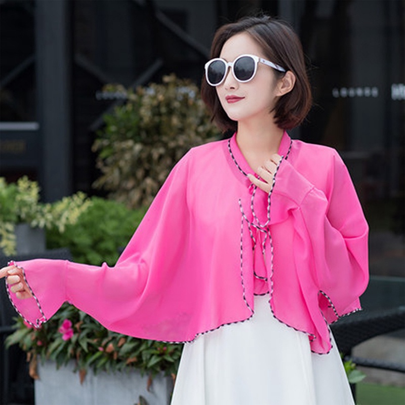 Áo Choàng Chiffon Chống Nắng/Tia UV Thoáng Khí Thời Trang Mùa Hè