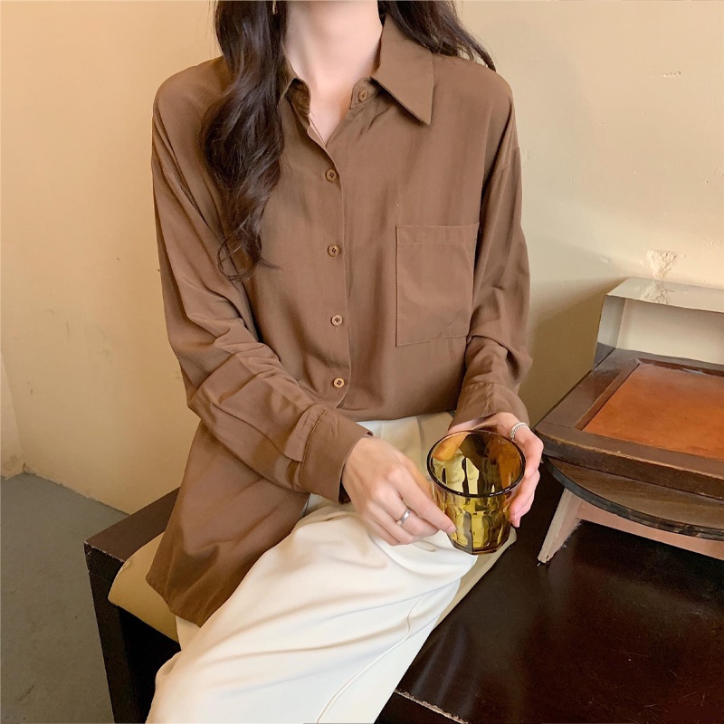 Áo sơ mi nữ form rộng tay dài kiểu công sở đẹp hàng Quảng Châu cao cấp ANDOSA SM10