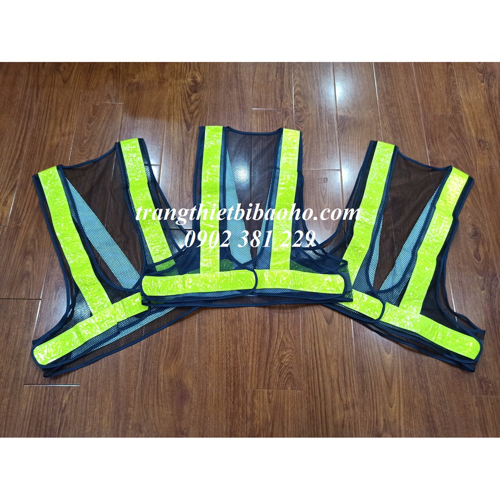 Áo phản quang chữ A màu xanh đen phản quang nhựa