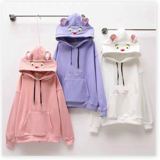 ÁO KHOÁC NỈ HOODIE PHỐI NÓN TAI THỎ SIÊU ĐẸP CỰC HOT