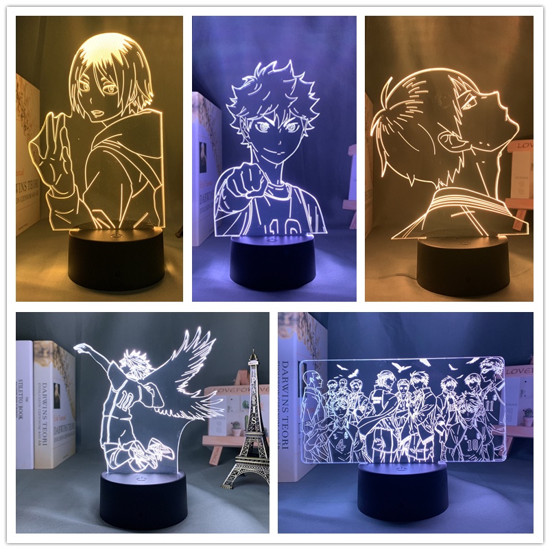 Đèn LED 3D 7 Màu Hình Nhân Vật Anime Haikyuu Hinata Syou Kozume Kenma