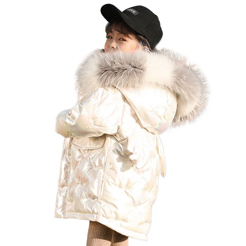 Kids Girls Long Coat Kids Baby Thick Winter White Duck