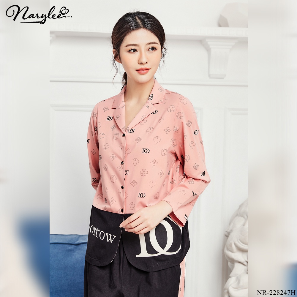 [CHÍNH HÃNG] Đồ bộ pijama mặc nhà nữ dài tay NARYLEE chất liệu cotton kháng khuẩn chống tia UV mã NR8247