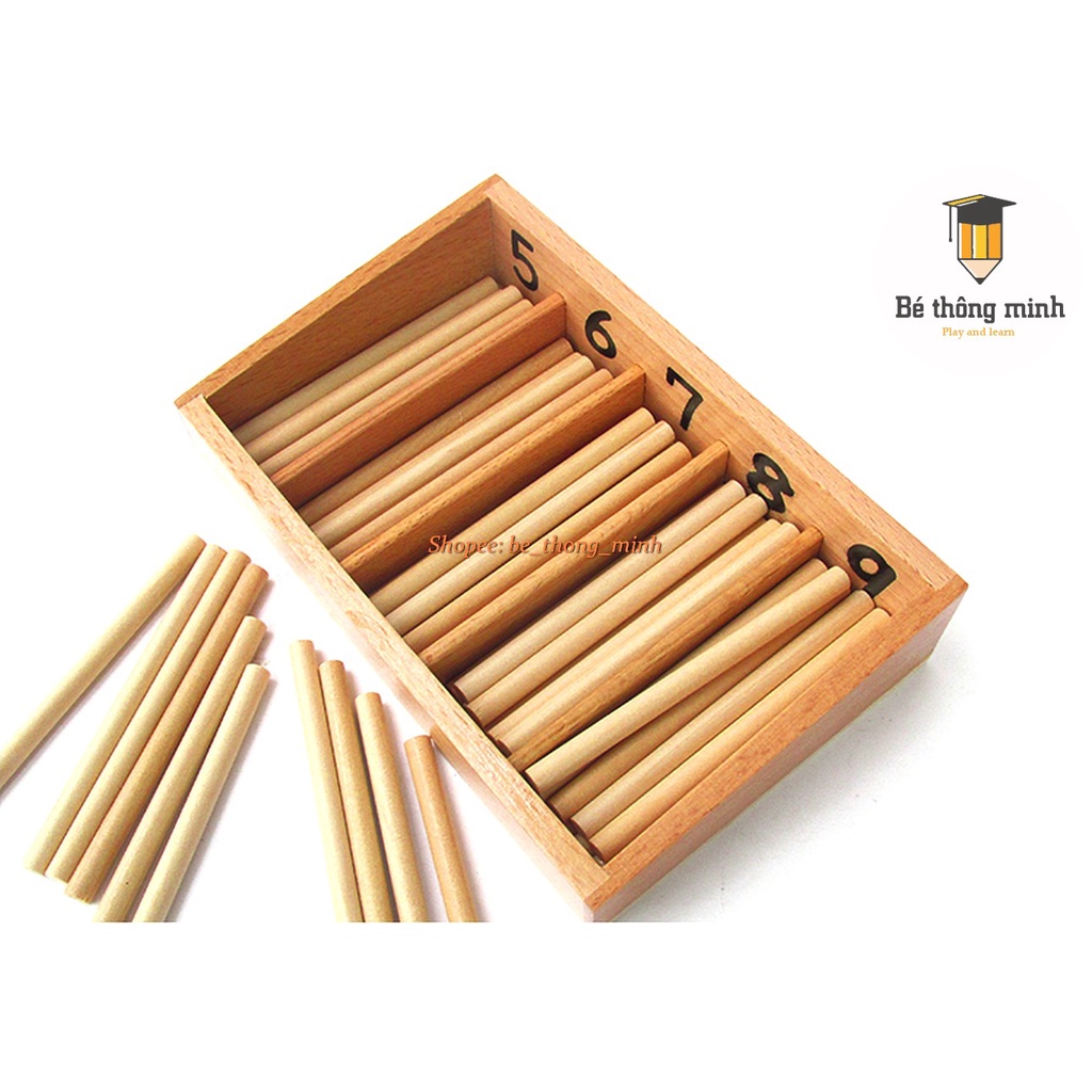 Hộp được đánh số với 45 que tính Montessori (Spindle Box With 45 Spindles)