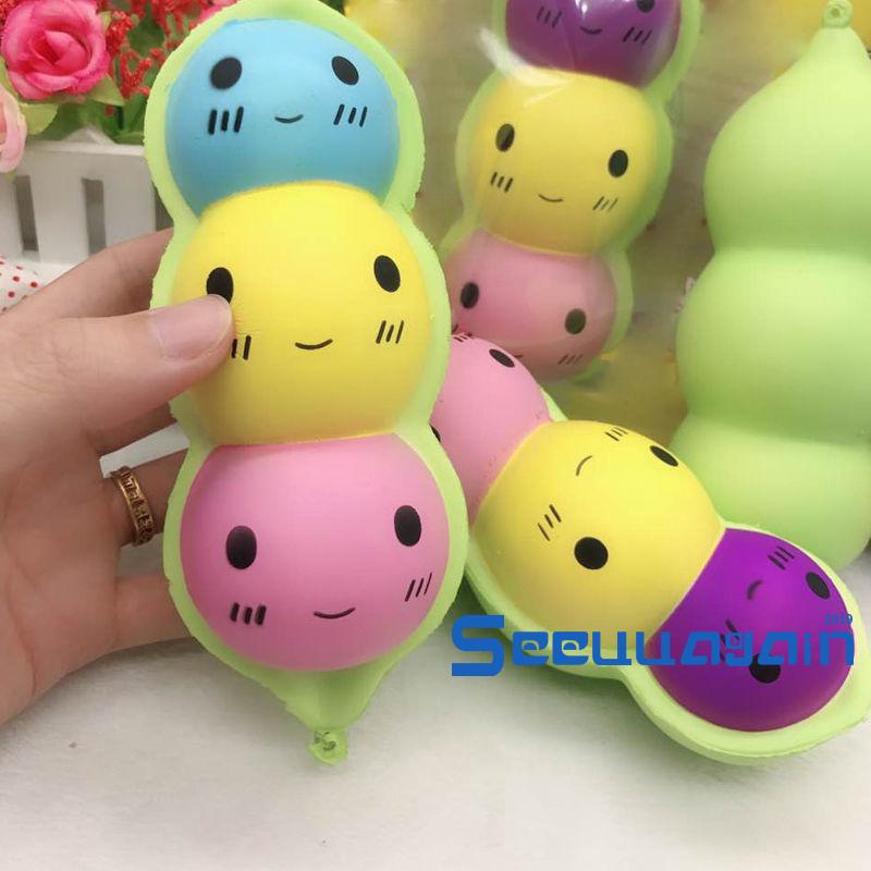 Đồ chơi squishy 15cm hình 3 hạt đậu xinh xắn cho bé