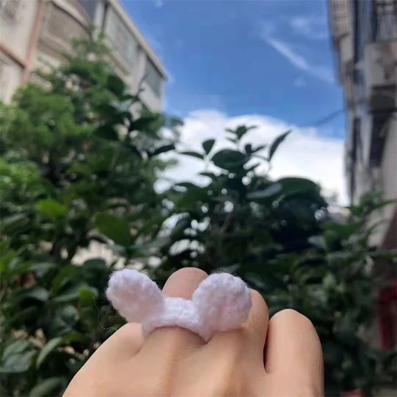 Nhẫn Len Đeo Ngón Tay Tạo Hình Chú Gấu Dễ Thương Cho Nữ