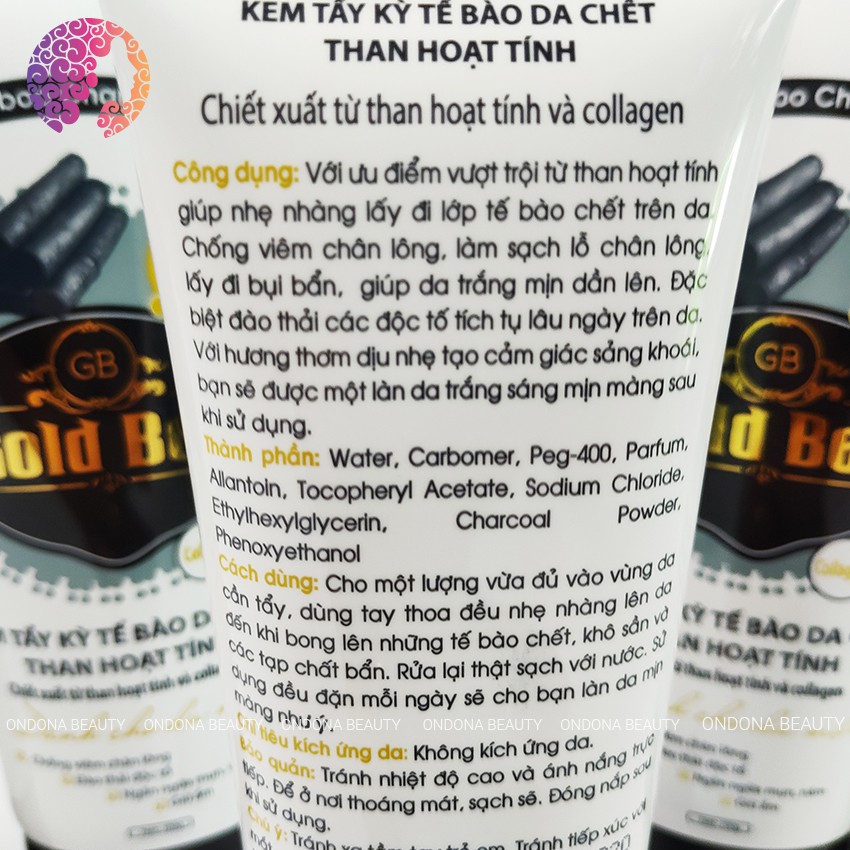 [Collagen] KEM KỲ TẨY TẾ BÀO DA CHẾT THAN HOẠT TÍNH (Cho Mặt) Gold Bee - Ondona Beauty