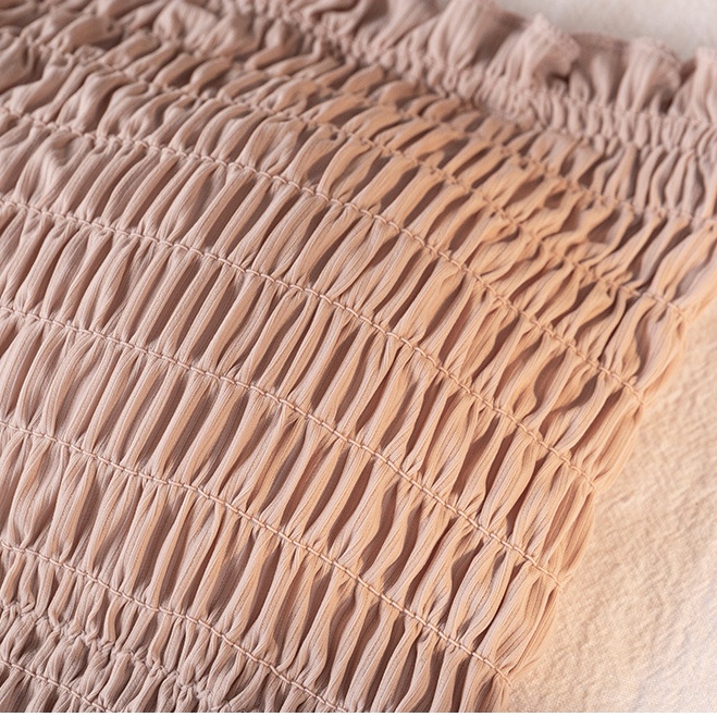 DUNEA Áo Hai Dây Vải Lụa Mát Xếp Ly Có Đệm Ngực Thời Trang Quyến Rũ Cho Nữ