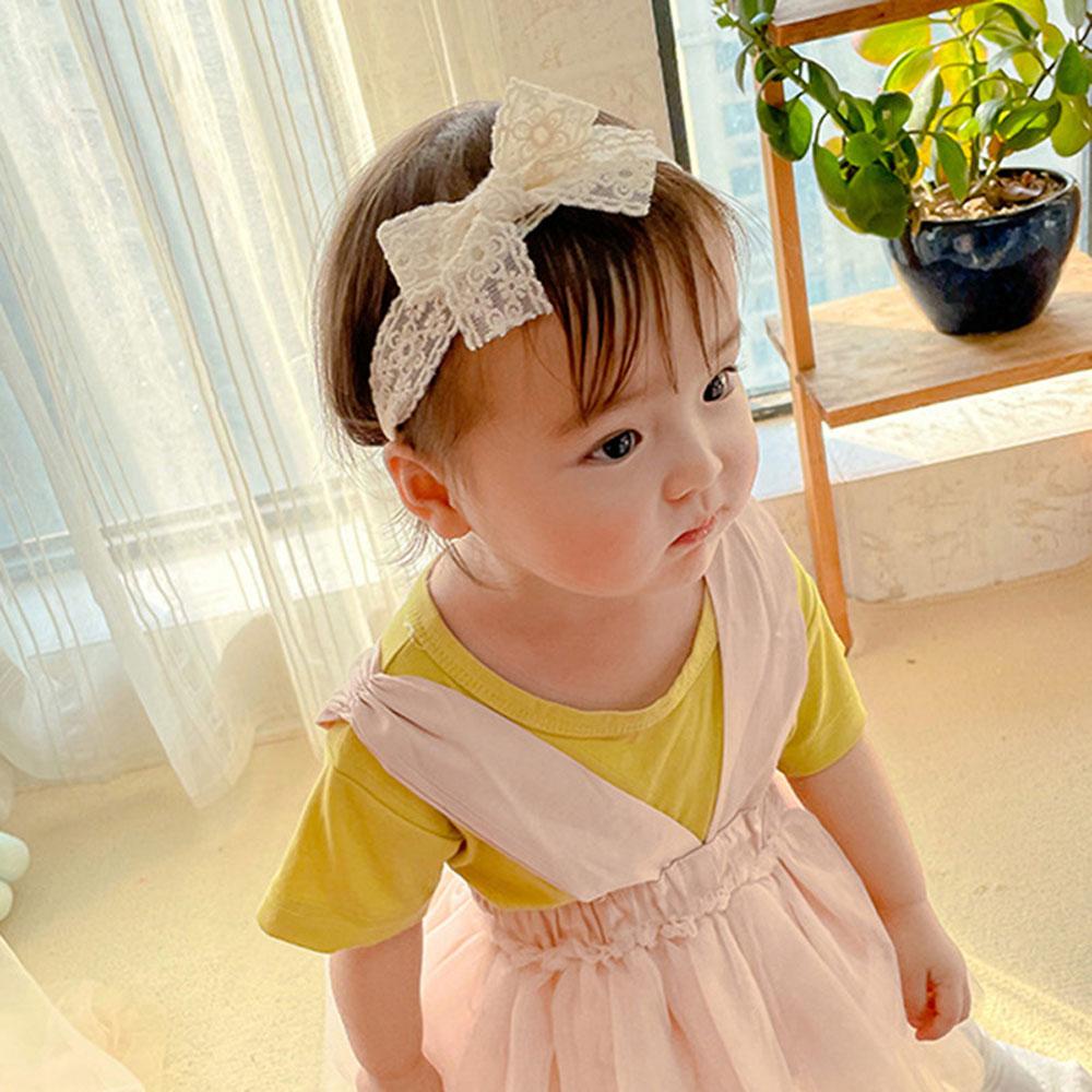 Băng Đô Nơ Ren Trắng Ngọt Ngào Phong Cách Hàn Quốc Cho Bé Gái 3-12 Tháng Tuổi