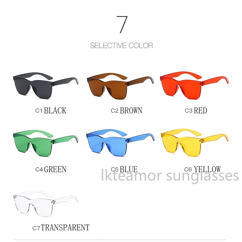 Kính mát vuông màu kẹo ngọt cho nam và nữ