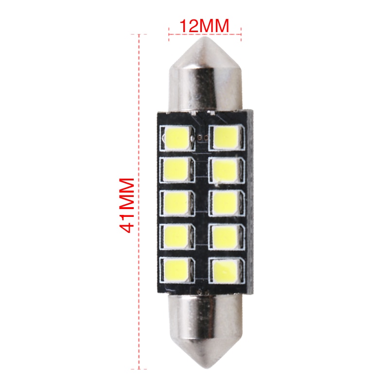 1Pcs 2835 LED Bulb 31mm 36mm 39mm 42mm C5W DC12V For Car Interior