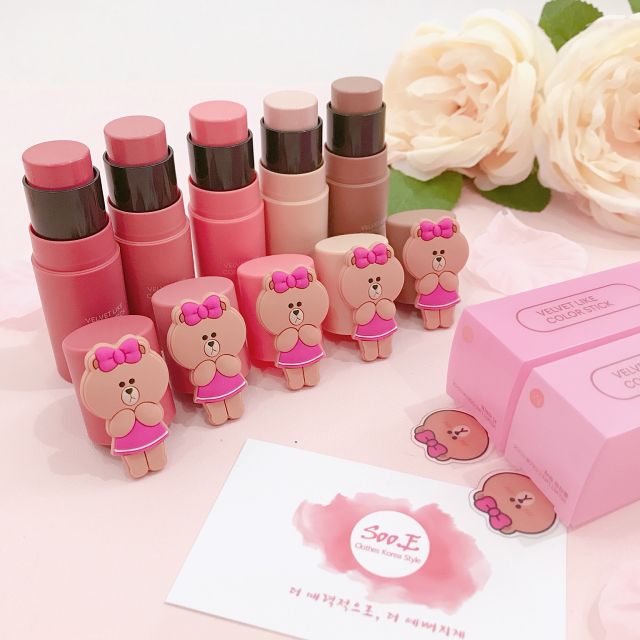🐻 Velvet Like Color Srick. Má hồng kem thỏi Line Friend MISSHA  🐻 | BigBuy360 - bigbuy360.vn
