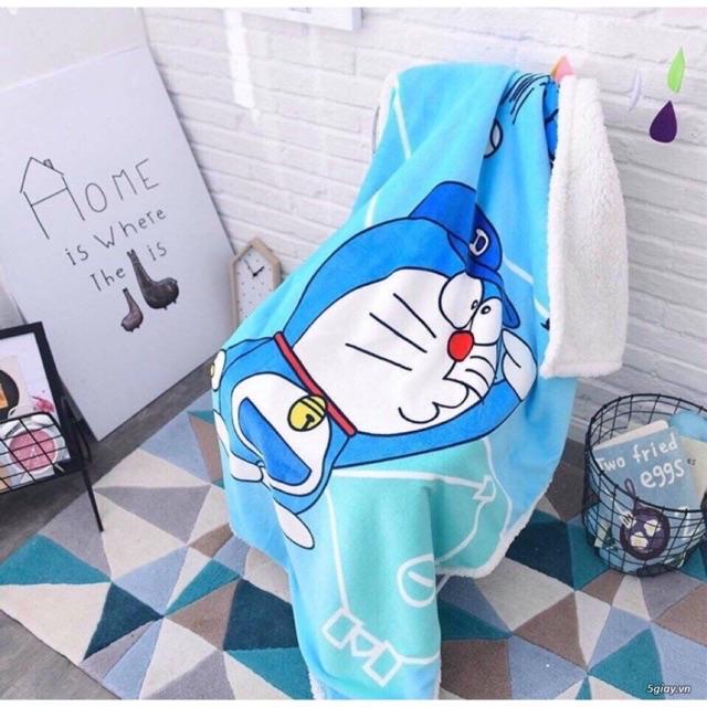 Chăn lông cừu mùa đông cho bé đi học đến trường tiện lợi 2 lớp 95x1m35