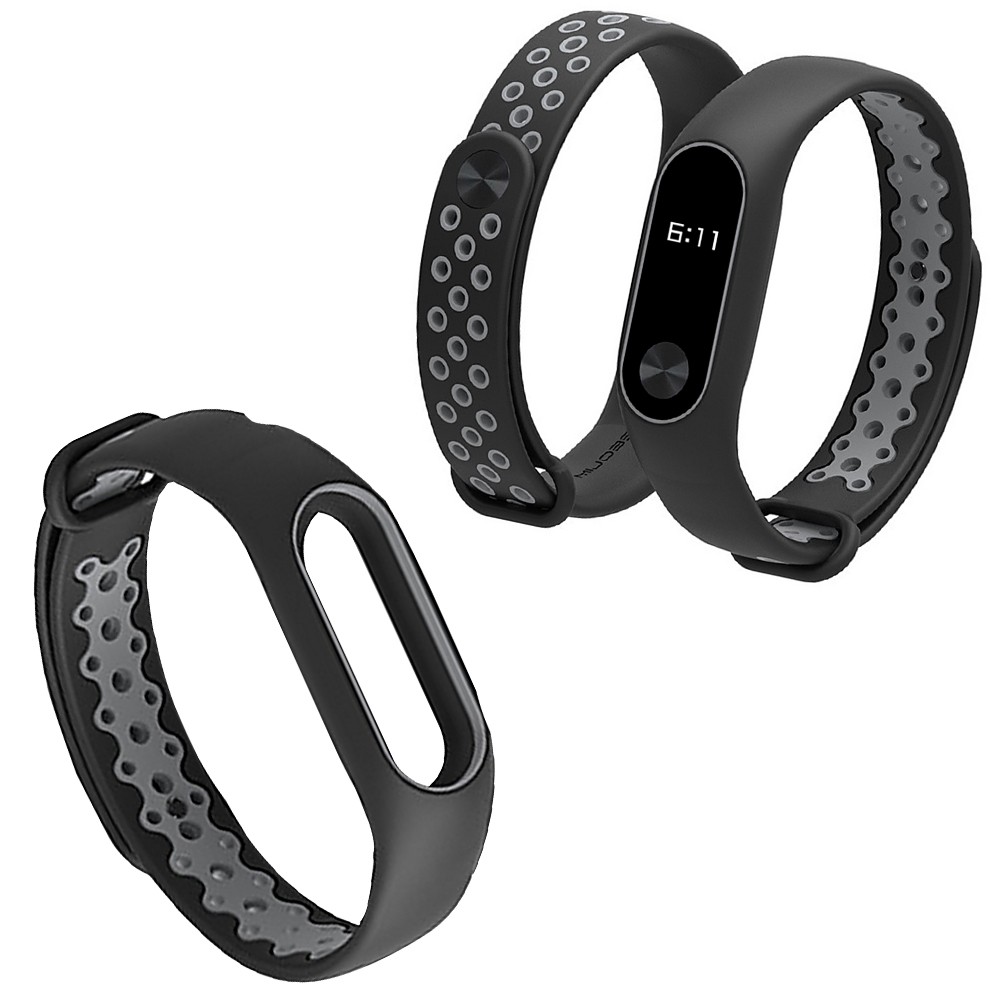 Dây đeo cổ tay thay thế cho Xiaomi Mi Band 2 chất liệu silicon 2 màu cao cấp