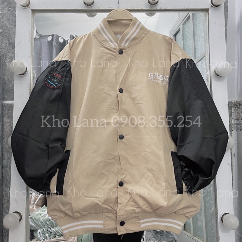 [Ảnh Thật]Áo Bomber Dù 2 lớp loại tốt thêu Babe - Form chuẩn Unisex Nam Nữ Couple