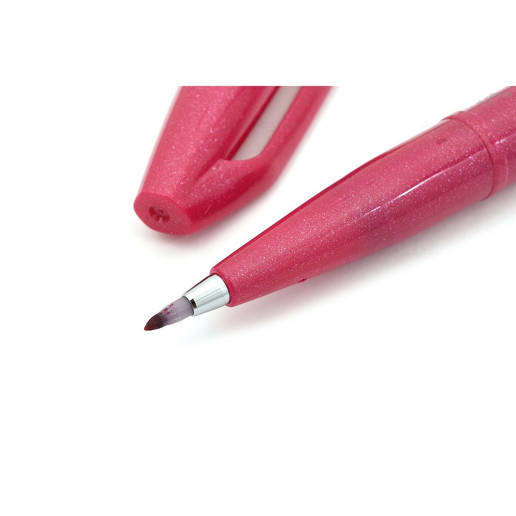 Bút lông đầu cọ viết calligraphy Pentel Fude Touch Brush Sign Pen - Màu đỏ hồng (Burgundy)