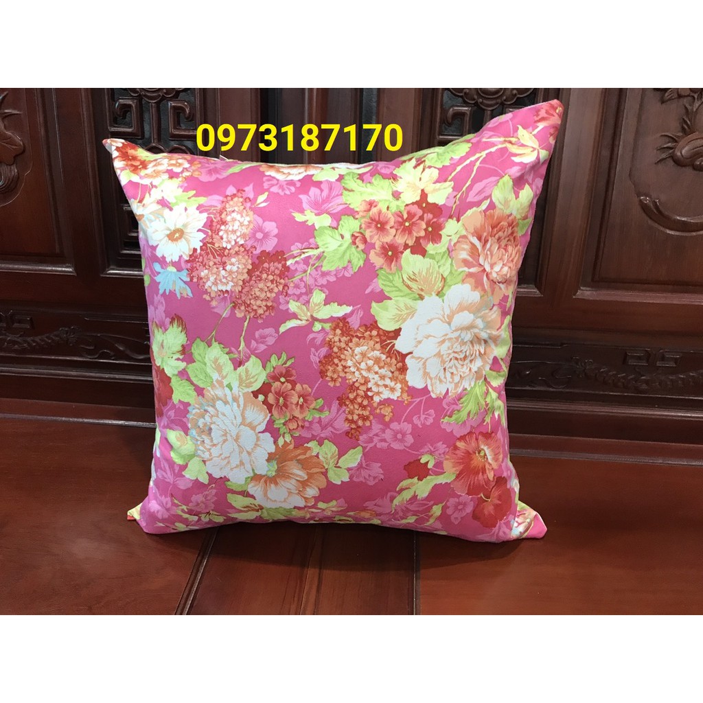 Vỏ gối tựa lưng da lộn hàng đẹp 45x45cm