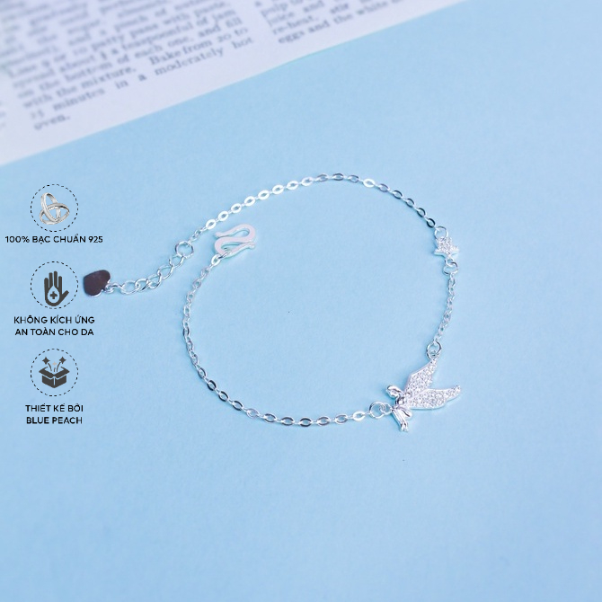 Lắc Tay Bạc Blue Peach Little Angel LT616
