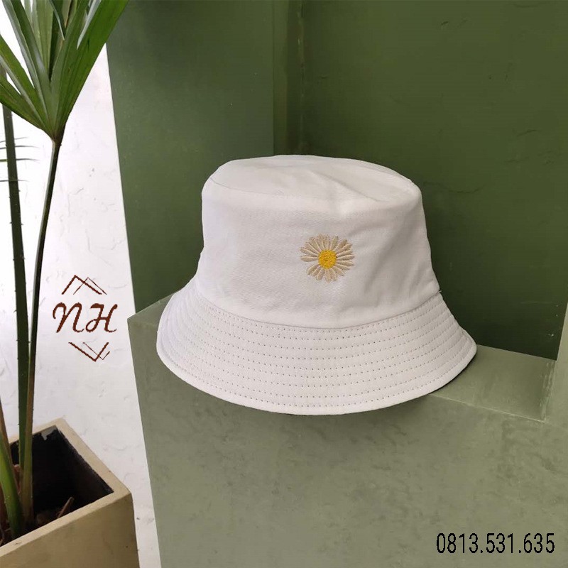 Mũ bucket hoa cúc GD hai mặt nam nữ đẹp - ẢNH THẬT - Mũ bucket hat M09