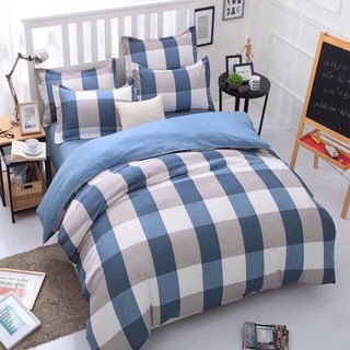 Bộ ga nệm 1m8 x 2m mẫu Caro Kẻ Bao Diêm