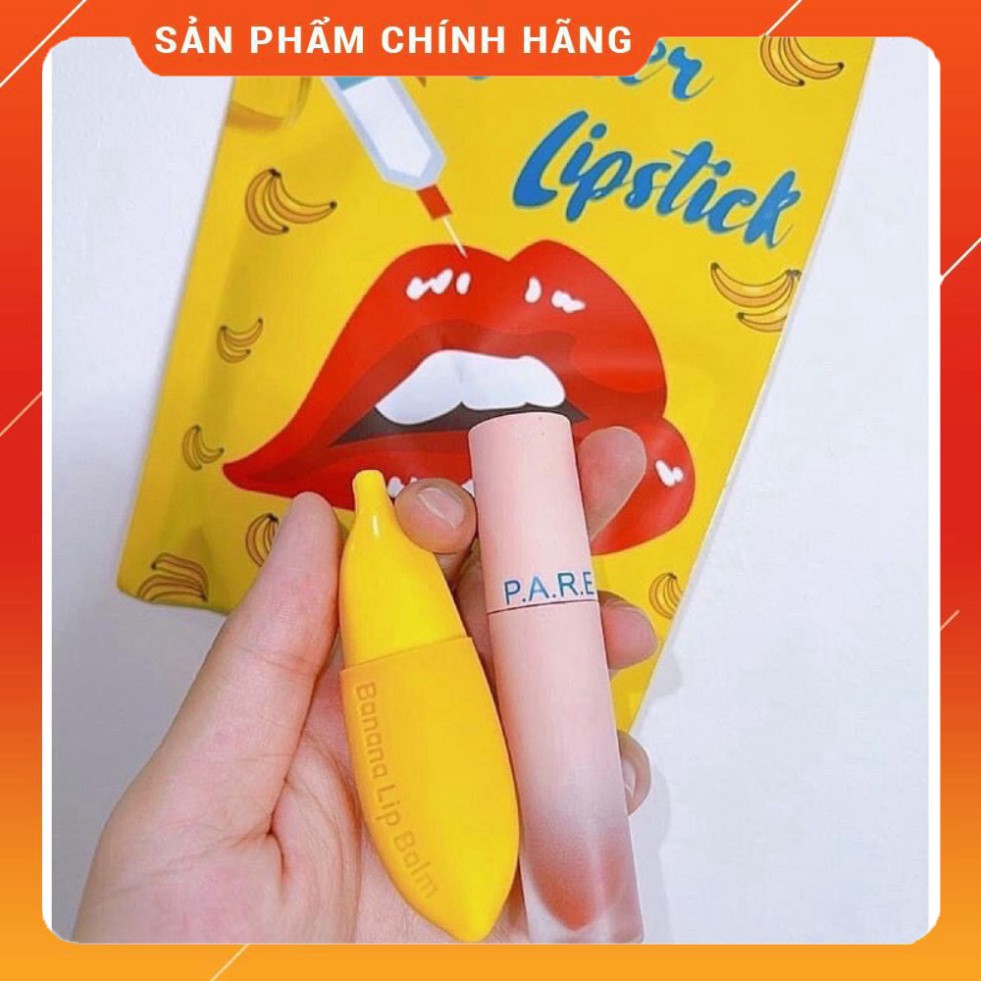 Son Chuối Khử Thâm Parea tặng son Chu Lipstick, giúp môi căng hồng