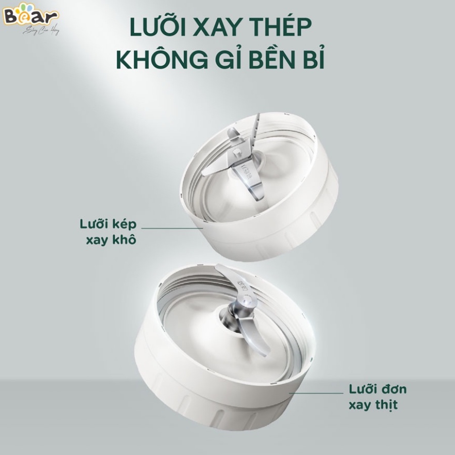 MÁY XAY ĐA NĂNG 3 CỐI XAY SINH TỐ, XAY THỊT, NGHIỀN HẠT BEAR B10V2 BẢO HÀNH 18 THÁNG