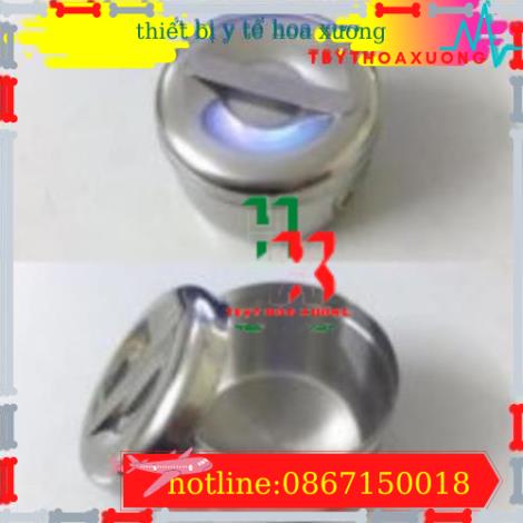 Hộp Inox Tròn Cỡ To Y Tế - Hộp Đựng Bông Gòn phi 10 , kích  thước 11x10cm