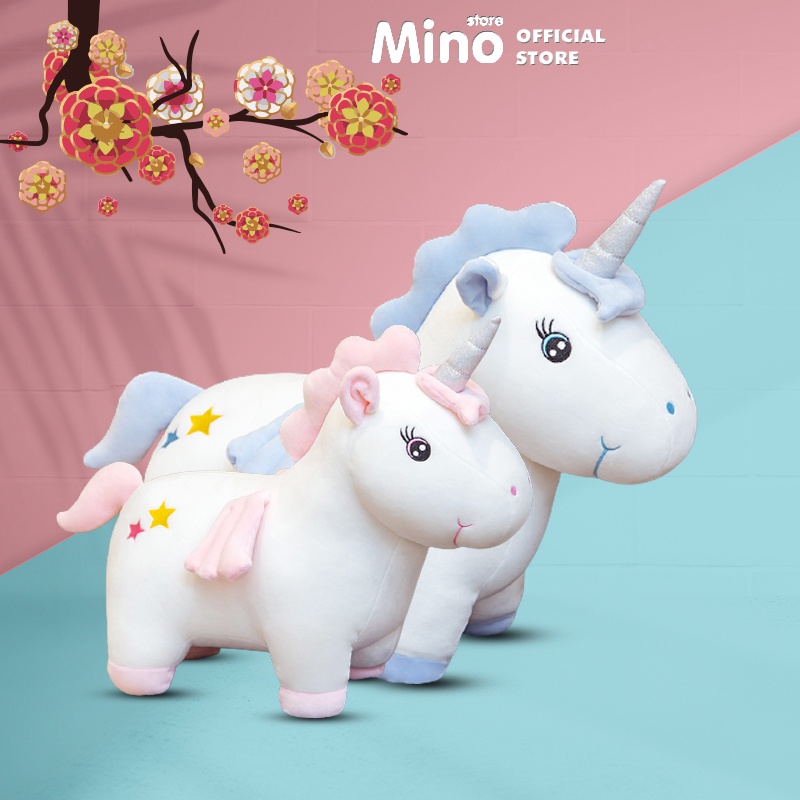 [Mã BMBAU50 giảm 7% đơn 99K] Gấu Bông Ngựa Pony 1 Sừng Phiên Bản Kỳ Lân Mới Size 50cm Mềm Mịn MINO TH82