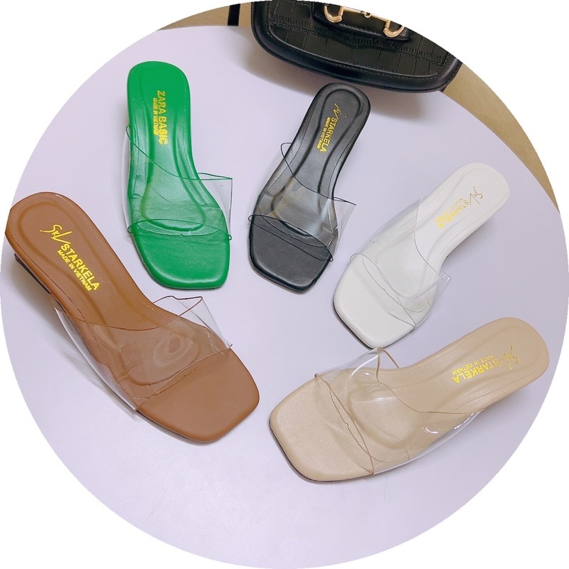 Dép guốc quai trong lệch gót vuông 4p nhiều màu hot lắm