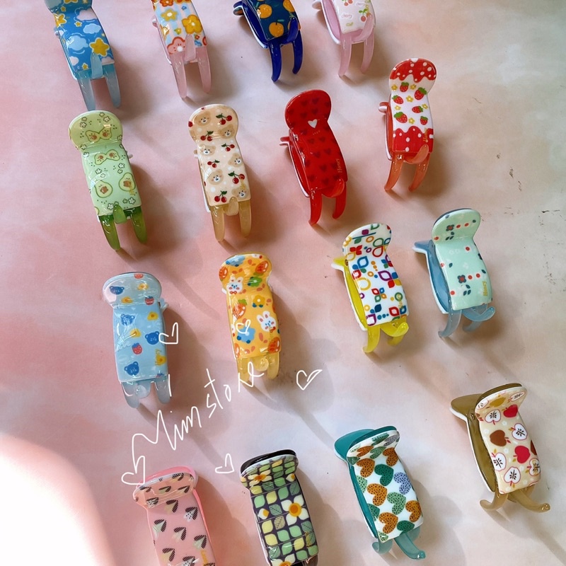 Kẹp bấu tóc đuôi ngựa vintage kiểu tròn mới TÍM STORE phụ kiện tóc 3 răng càng cua tròn thời trang hot trend