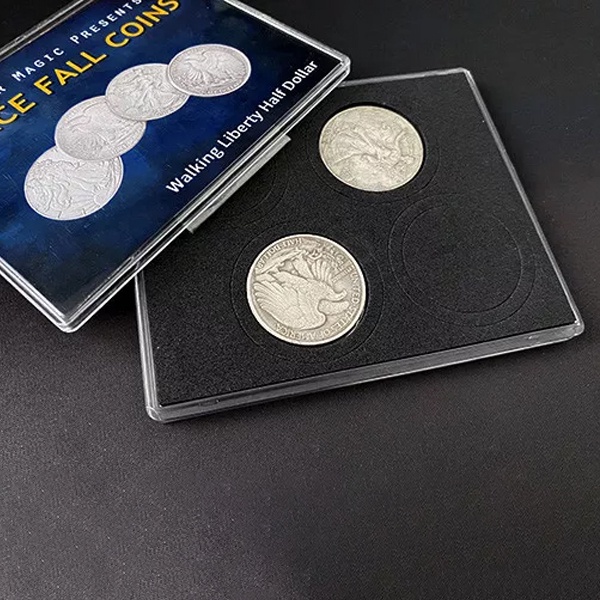 Dụng cụ ảo thuật xu dễ : Space Fall Coins (Walking Liberty Half Dollar) by Oliver Magic