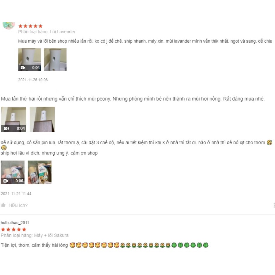 Máy xịt thơm phòng tự động GLADE, hương thơm dịu nhẹ, thay lõi 269ml