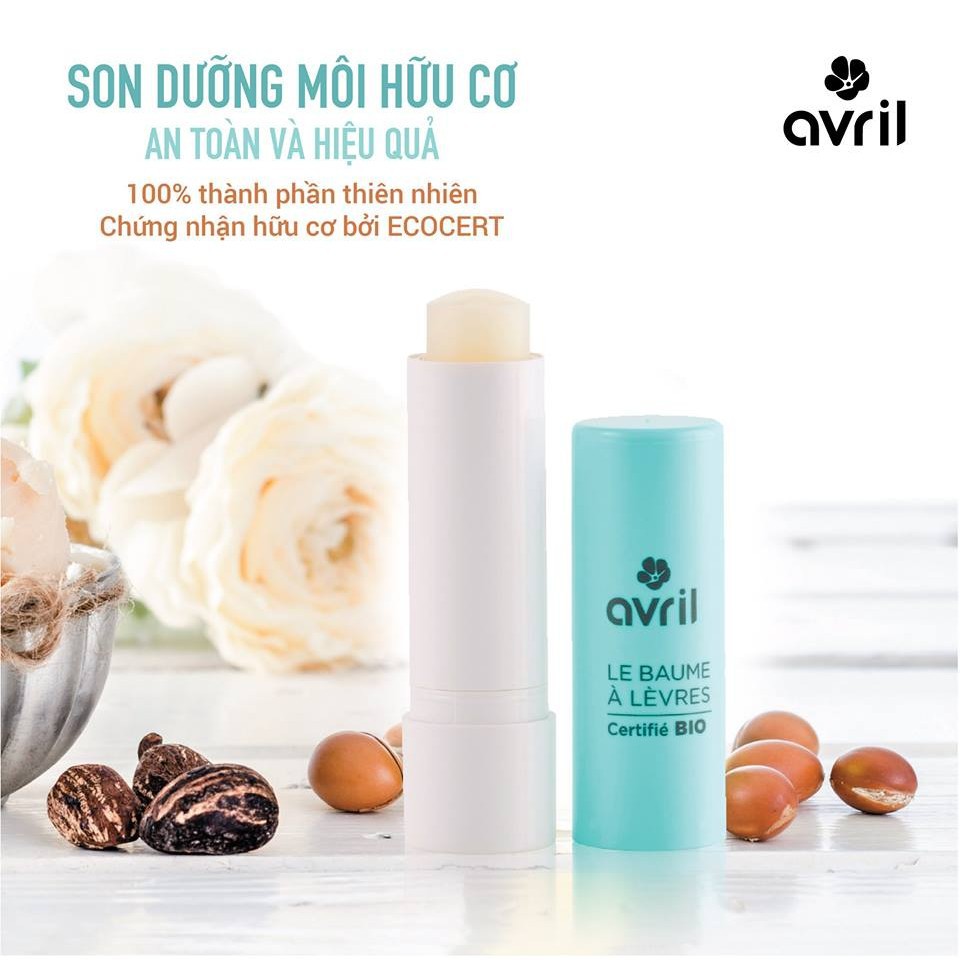 Son dưỡng môi bơ hạt mỡ hữu cơ Avril 4g