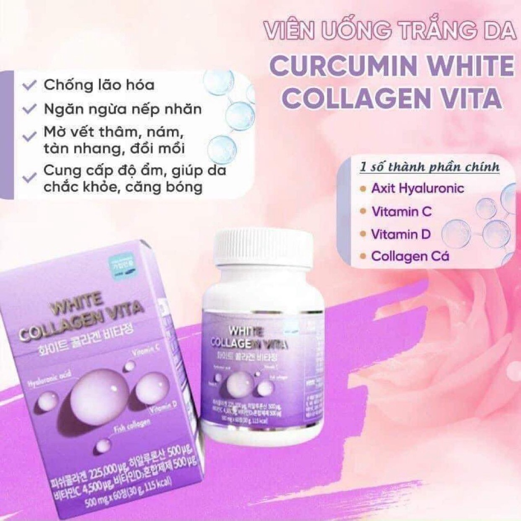 Viên Uống Trắng Da White Collagen Vita Mới Nâng Cấp Cao Cấp Trẻ Hóa Trắng Da Căng Bóng