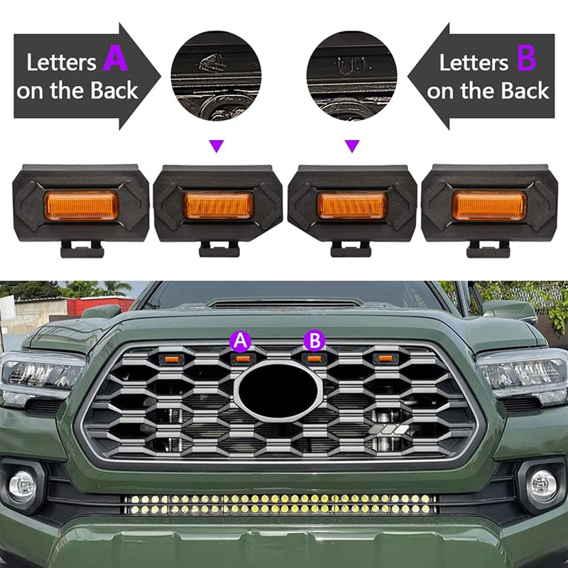 Set 4 Đèn LED Gắn Phía Trước Xe Hơi Toyota Tacoma Raptor TRD Off Road Sport 2020 2021
