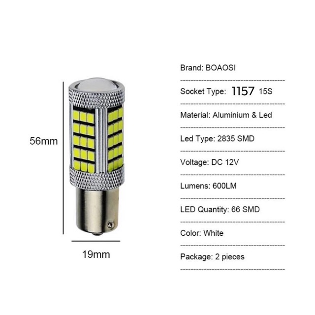 Đèn phanh chớp F1 66 tim chân 1157 LED 2835 Siêu Sáng