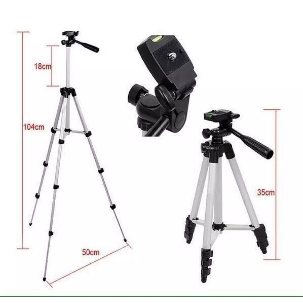 Giá đỡ điện thoại Tripod 3110 - Kèm kẹp điện thoại 3 chân tương thích với nhiều dòng máy