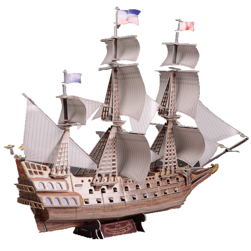 Bộ đồ chơi xếp hình lắp ráp mô hình tàu The Flying Dutchman 3D DIY bằng giấy cho bé