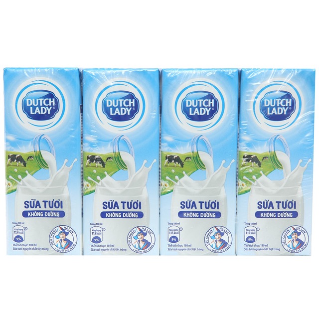 ( Đủ Mùi ) Combo 2 Lóc Sữa Tươi Tiệt Trùng Cô Gái Hà Lan Dutch Lady - 180ml x 8 hộp