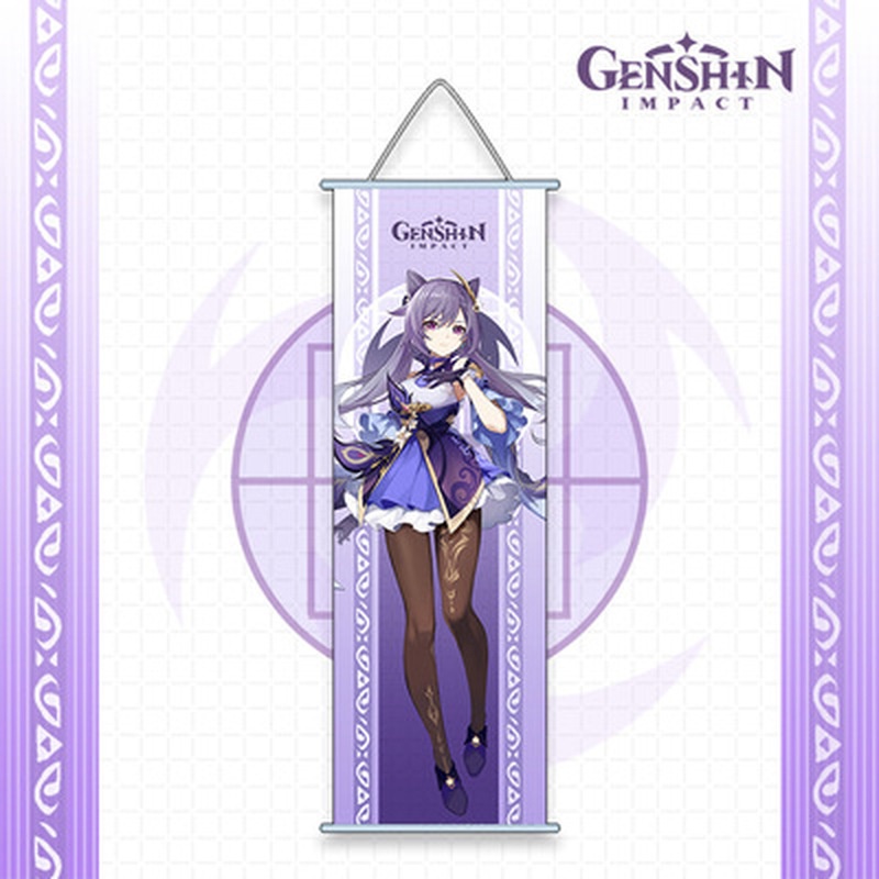 Tranh treo tường trang trí nội thất hình nhân vật game Genshin Impact nhiều màu sắc