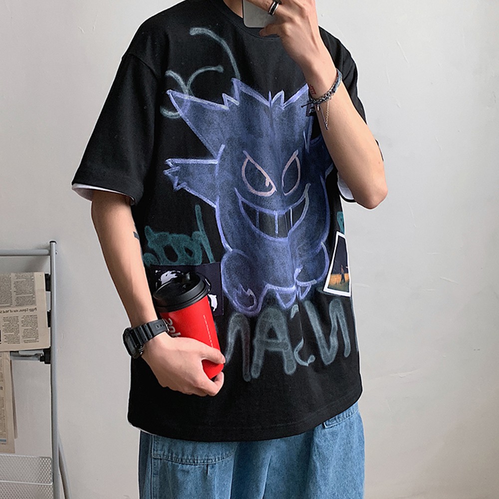 Áo Thun Nam Ngắn Tay In Hình Quỷ Hoạt Hình Style Hàn Quốc MENFASHION1989 AO TOP NAM 90000165C