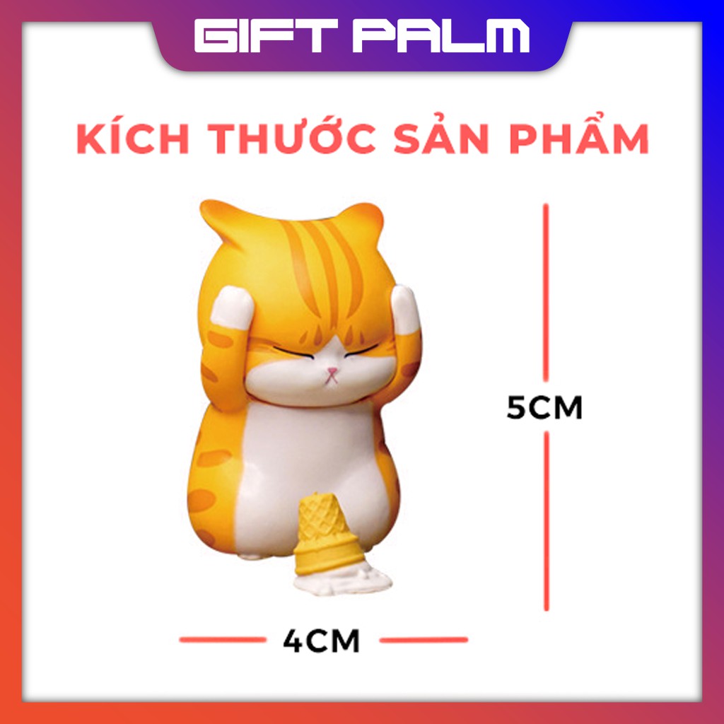 Mô hình mèo Gacha thất vọng dễ thương trang trí tiểu cảnh mini để bàn văn phòng đồ chơi trứng đáng yêu